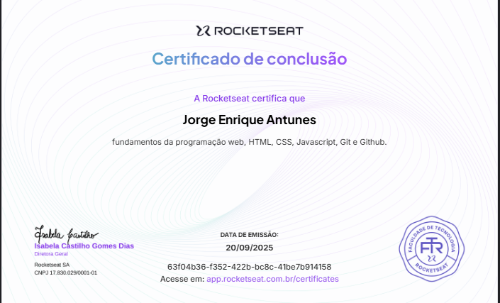 Certificado Rocketseat